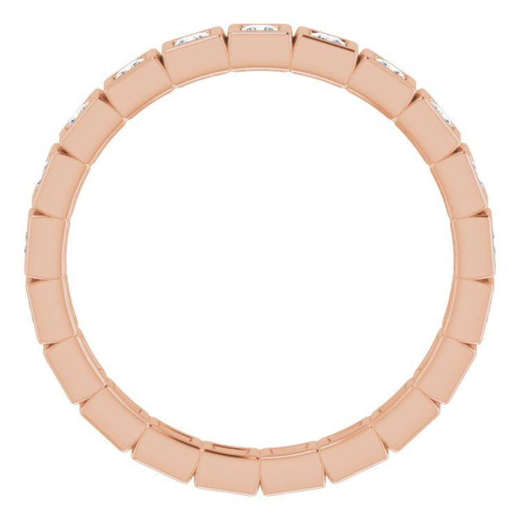 14K Rose 1/2 CTW Natural Diamond Eternity Band Size 5