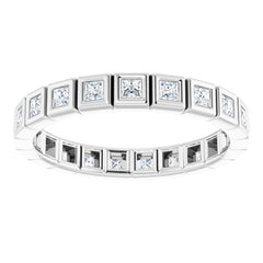 14K White 1/2 CTW Natural Diamond Eternity Band Size 5