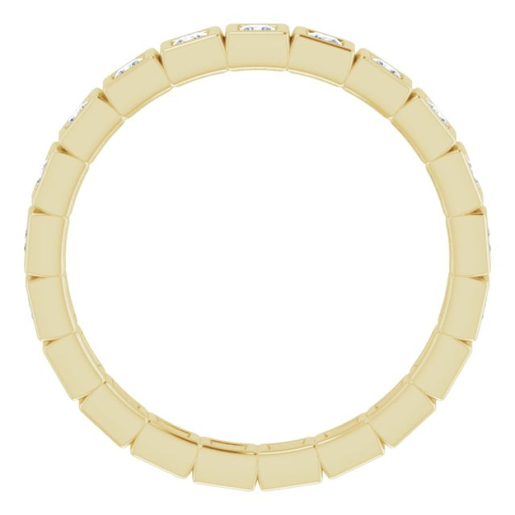 14K Yellow 1/2 CTW Natural Diamond Eternity Band Size 5