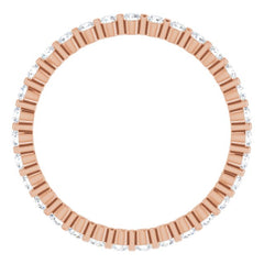 14K Rose 1/2 CTW Natural Diamond Eternity Band Size 5