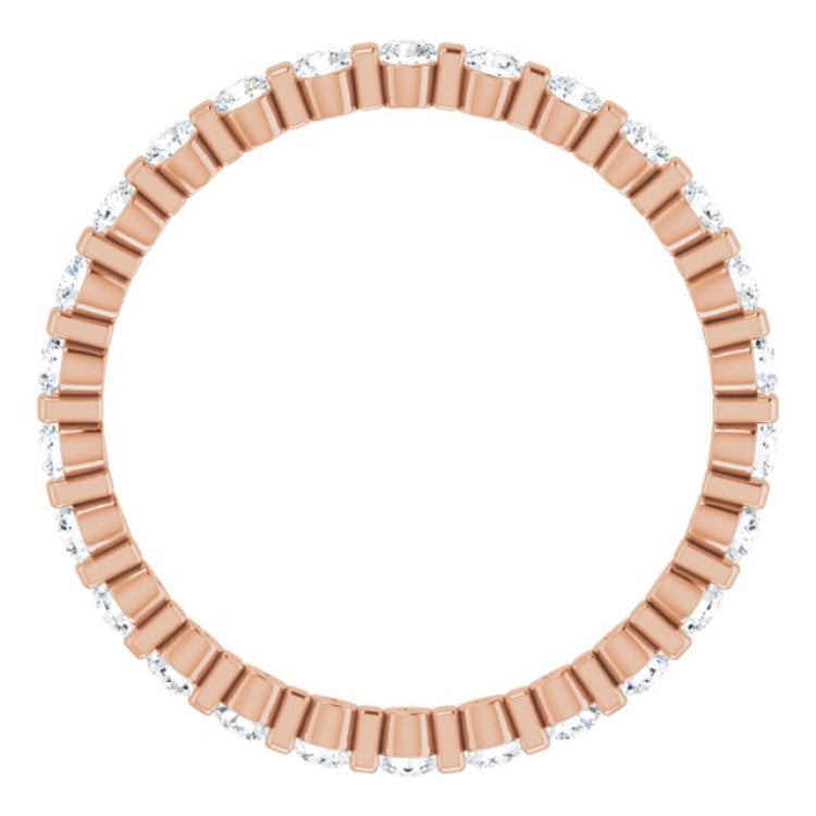 14K Rose 1/2 CTW Natural Diamond Eternity Band Size 5