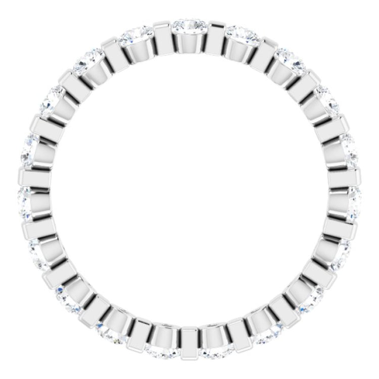 14K White 9/10 CTW Natural Diamond Eternity Band Size 5