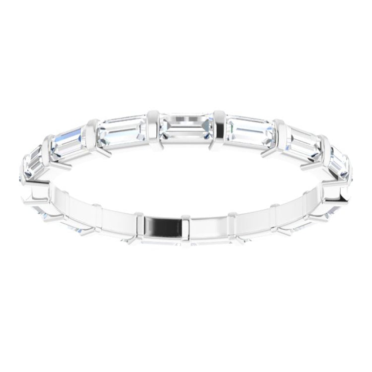 14K White 5/8 CTW Natural Diamond Eternity Band Size 5