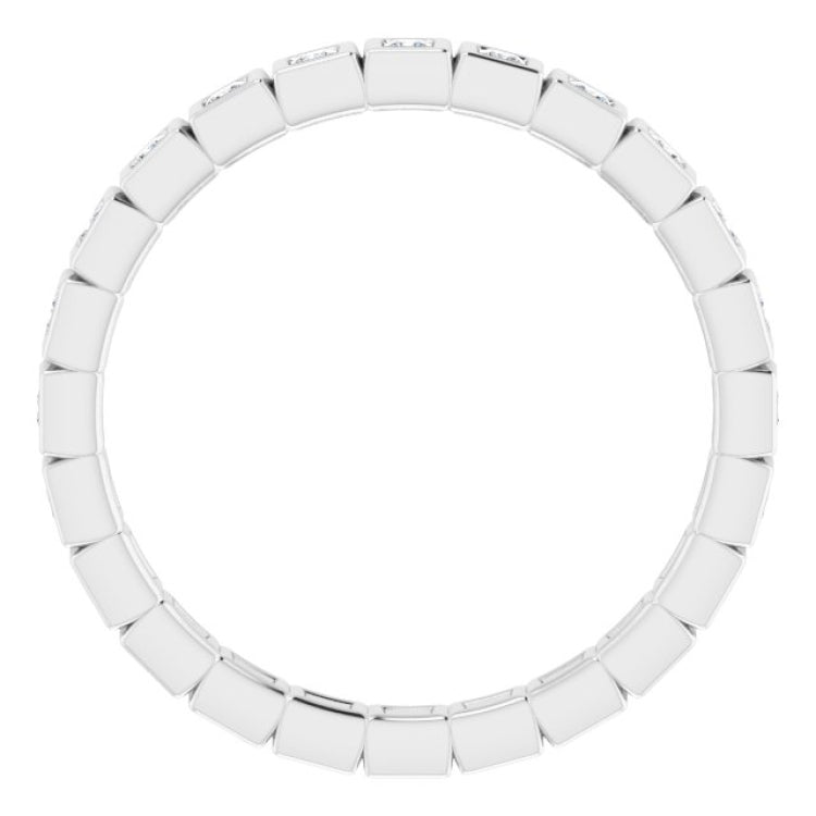 14K White 1/3 CTW Natural Diamond Eternity Band Size 5