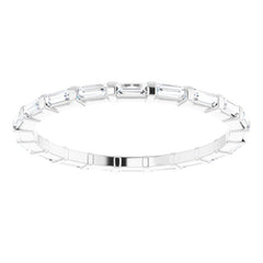 14K White 3/8 CTW Natural Diamond Eternity Band Size 5