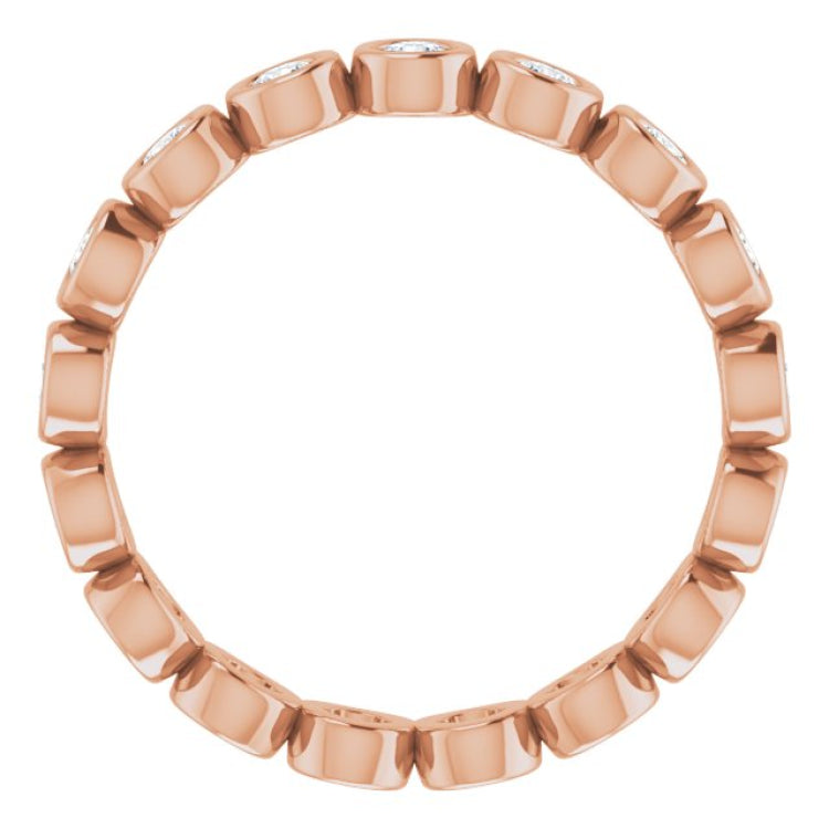 14K Rose 1/2 CTW Natural Diamond Eternity Band Size 5