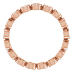 14K Rose 1/2 CTW Natural Diamond Eternity Band Size 5