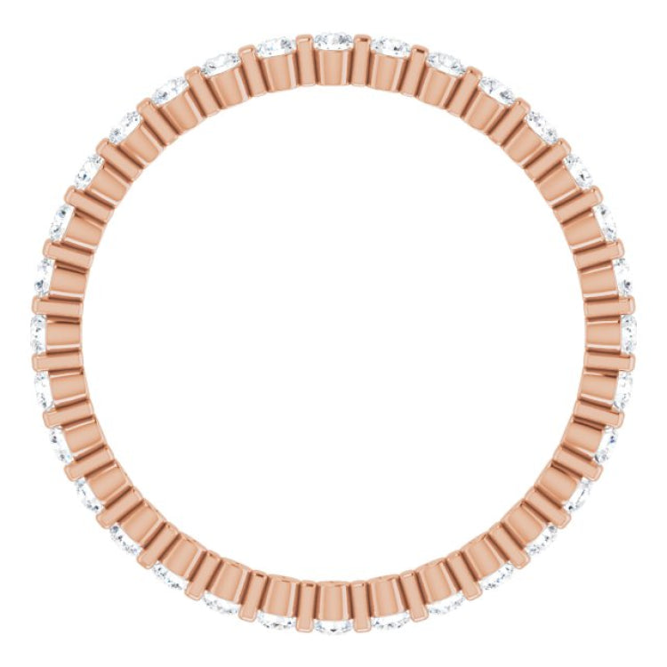 14K Rose 1/2 CTW Natural Diamond Eternity Band Size 6