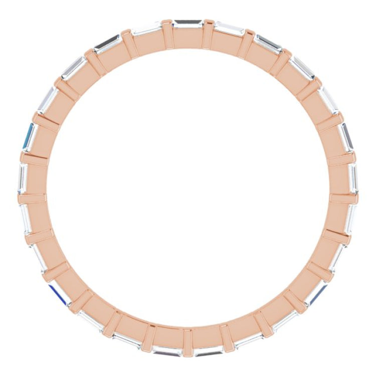 14K Rose 1/3 CTW Natural Diamond Eternity Band Size 6