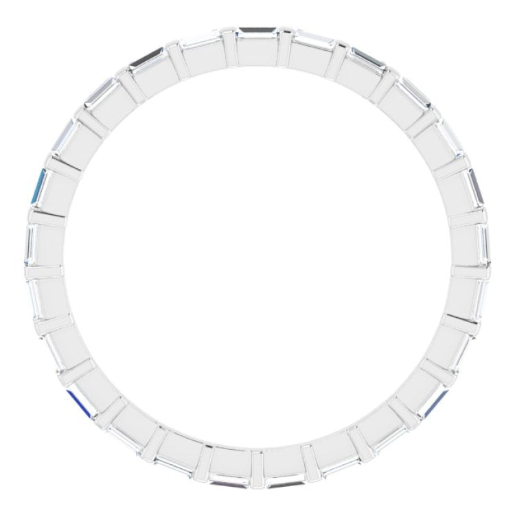 14K White 1/3 CTW Natural Diamond Eternity Band Size 6