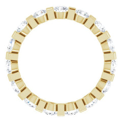 14K Yellow 1 1/2 CTW Natural Diamond Eternity Band Size 6