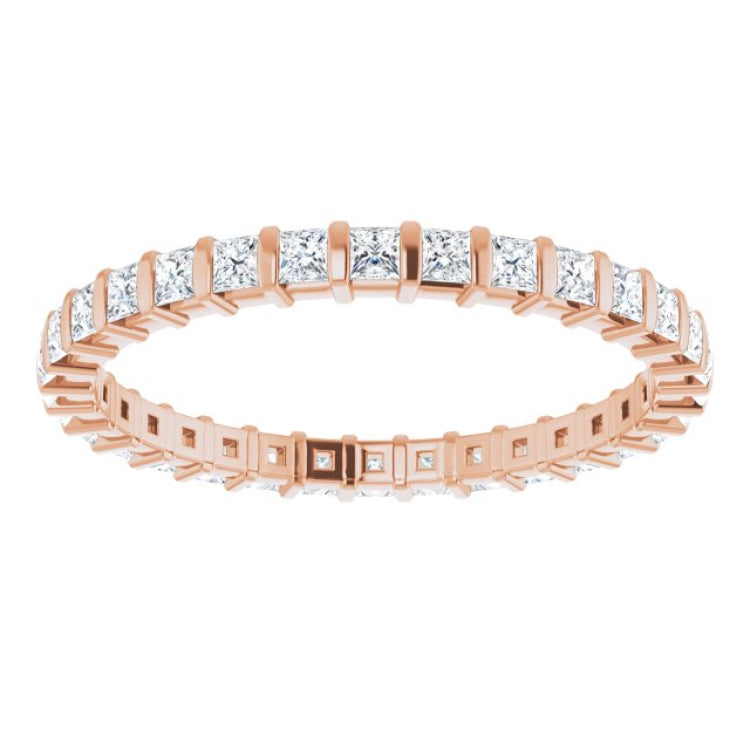 14K Rose 3/4 CTW Natural Diamond Eternity Band Size 6