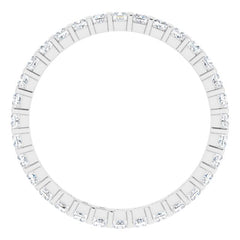 14K White 3/4 CTW Natural Diamond Eternity Band Size 6