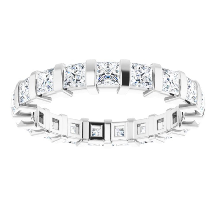 14K White 1 3/4 CTW Natural Diamond Eternity Band Size 6