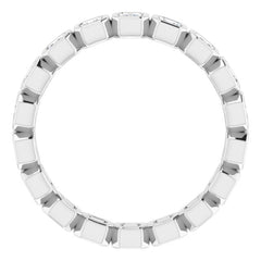 14K White 9/10 CTW Natural Diamond Eternity Band Size 6