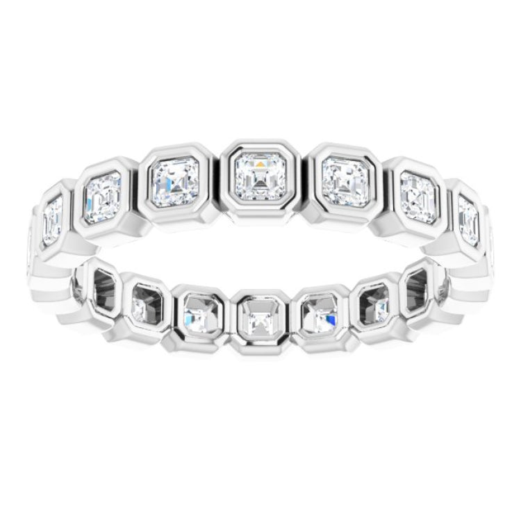 14K White 9/10 CTW Natural Diamond Eternity Band Size 6