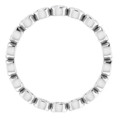 14K White 1/2 CTW Natural Diamond Eternity Band Size 6