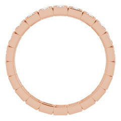 14K Rose 1/2 CTW Natural Diamond Eternity Band Size 6