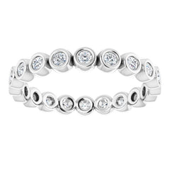 14K White 3/8 CTW Natural Diamond Eternity Band Size 6