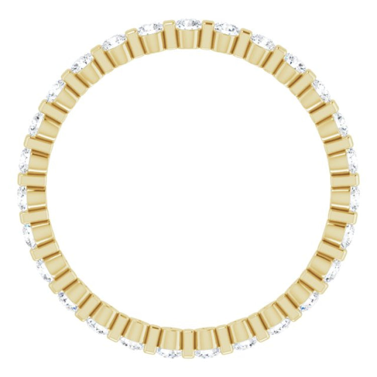 14K Yellow 1/2 CTW Natural Diamond Eternity Band Size 6