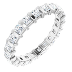 14K White 1 1/2 CTW Natural Diamond Eternity Band Size 6