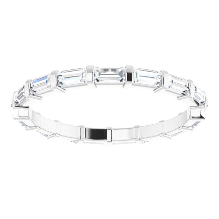 14K White 5/8 CTW Natural Diamond Eternity Band Size 6