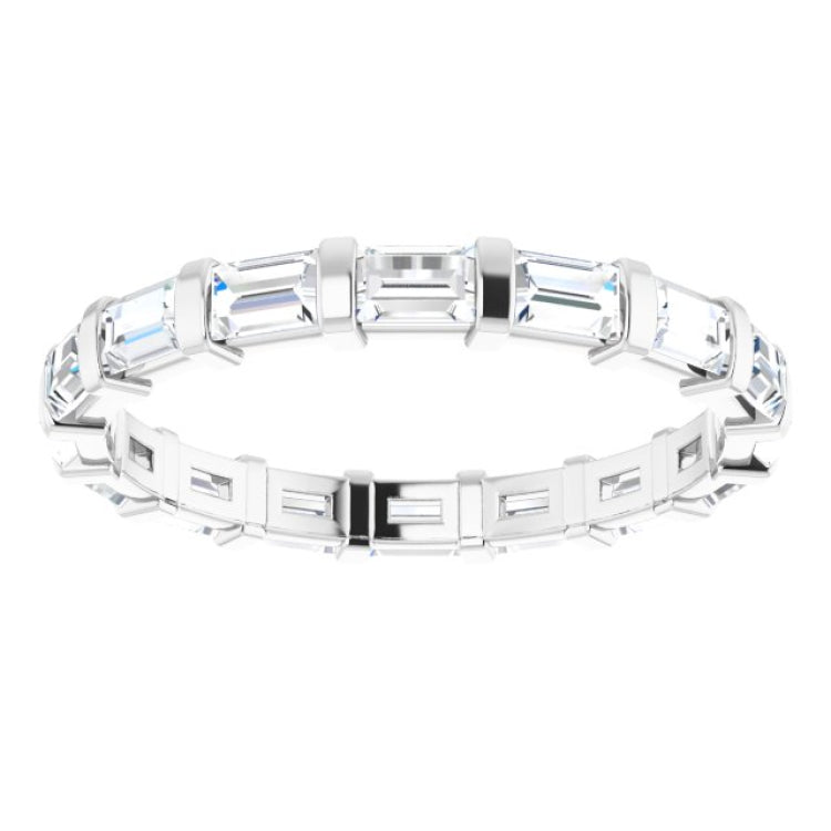 14K White 1 1/3 CTW Natural Diamond Eternity Band Size 6