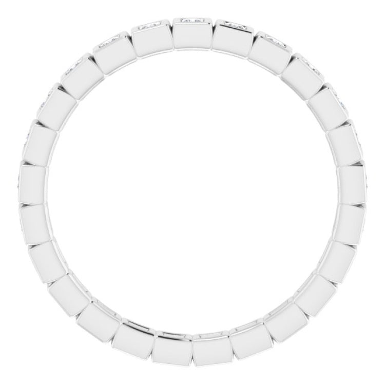 14K White 1/3 CTW Natural Diamond Eternity Band Size 6