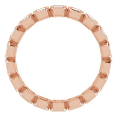 14K Rose 9/10 CTW Natural Diamond Eternity Band Size 6