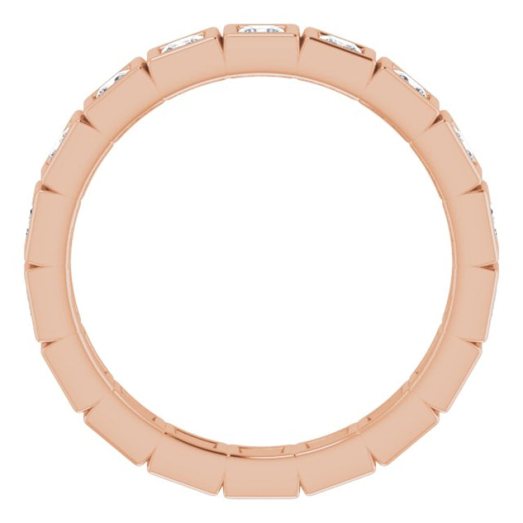 14K Rose 9/10 CTW Natural Diamond Eternity Band Size 6