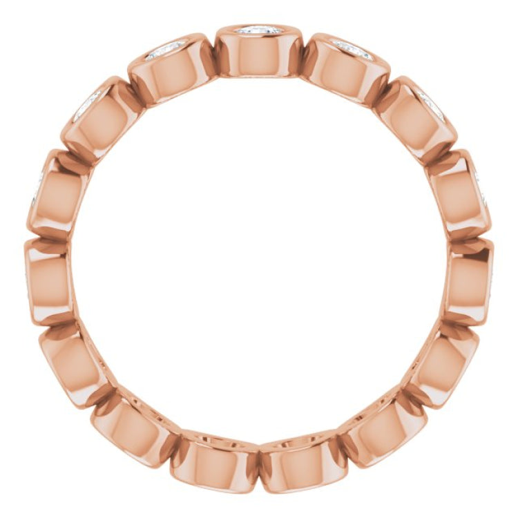 14K Rose 9/10 CTW Natural Diamond Eternity Band Size 6