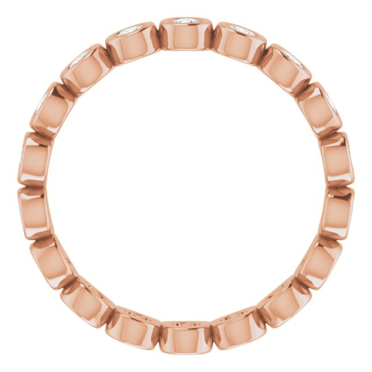 14K Rose 1/2 CTW Natural Diamond Eternity Band Size 6