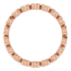 14K Rose 1/2 CTW Natural Diamond Eternity Band Size 6