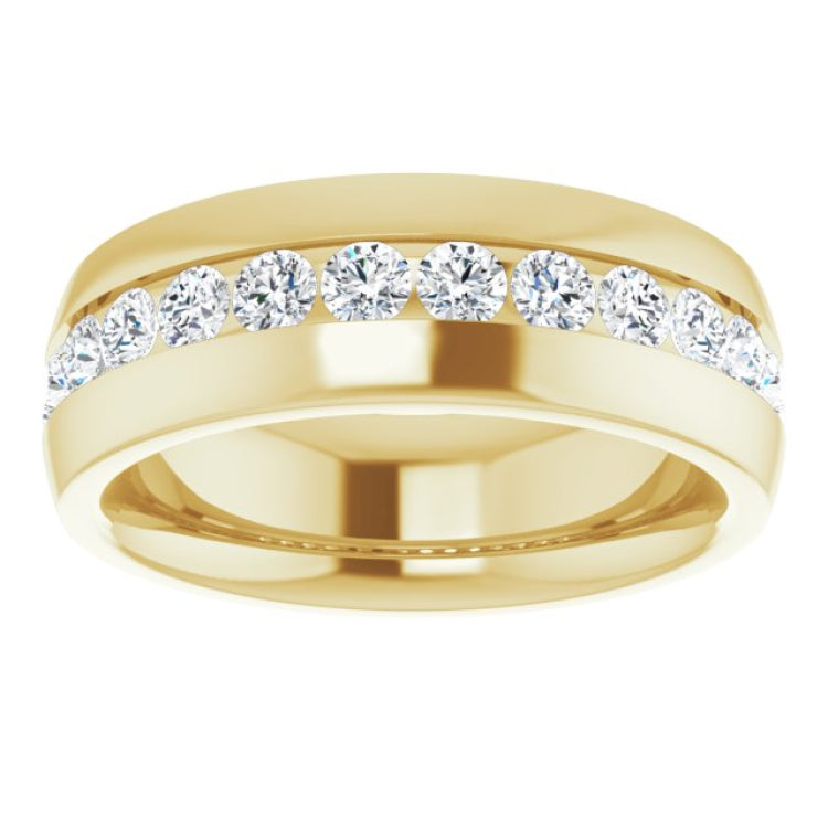 14K Yellow 1 3/8 CTW Natural Diamond Band