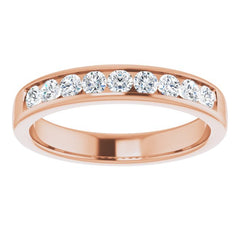 14K Rose 3/4 CTW Natural Diamond Band