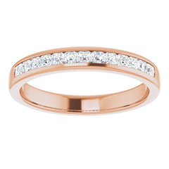 14K Rose 5/8 CTW Natural Diamond Band