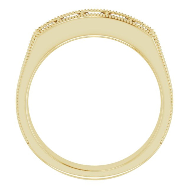 14K Yellow 1 CTW Natural Diamond Milgrain Band