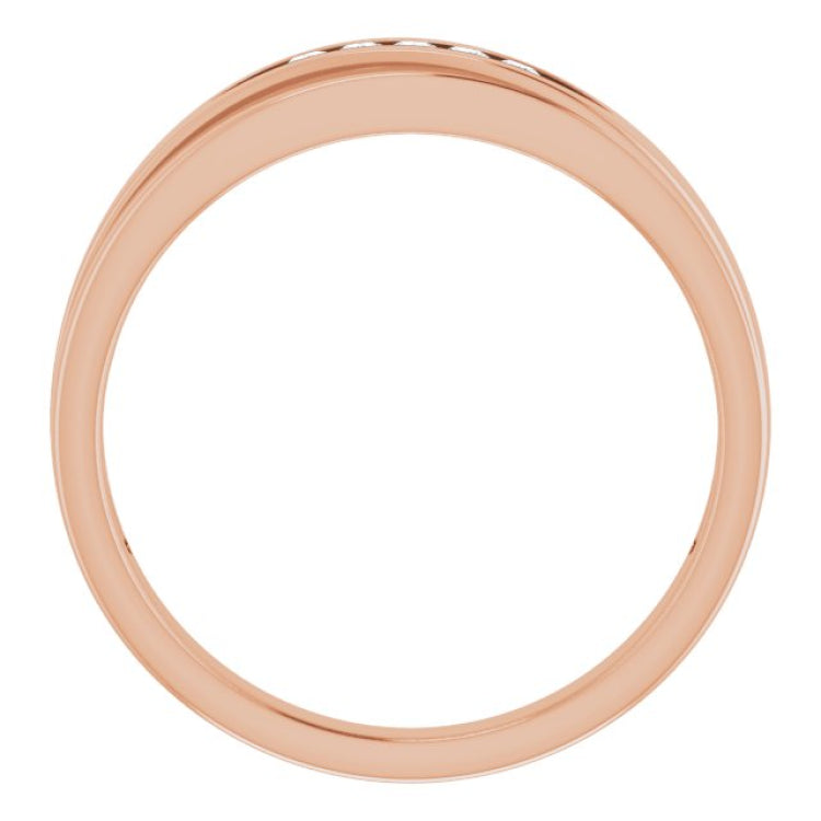 14K Rose 1/8 CTW Natural Diamond Band