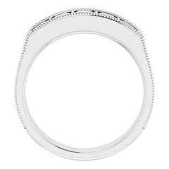 14K White 1 1/4 CTW Natural Diamond Milgrain Band