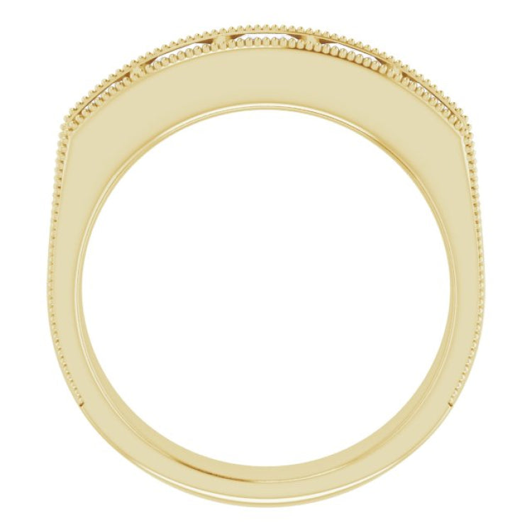 14K Yellow 1 9/10 CTW Natural Diamond Milgrain Band