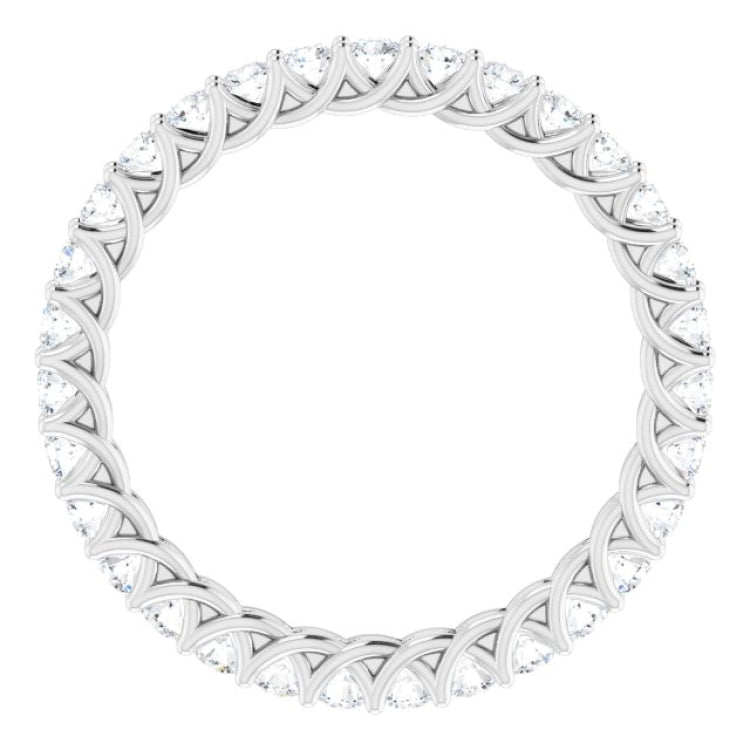 14K White 9/10 CTW Natural Diamond Eternity Band