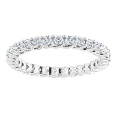 14K White 9/10 CTW Natural Diamond Eternity Band