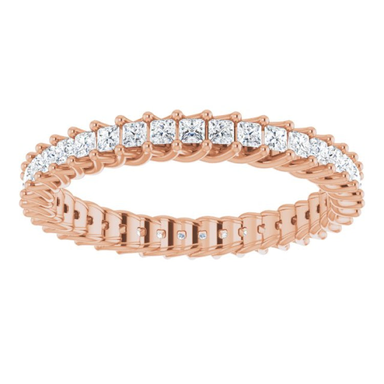 14K Rose 7/8 CTW Natural Diamond Eternity Band