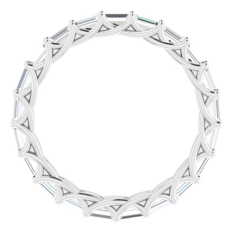 14K White 9/10 CTW Natural Diamond Eternity Band Size 7