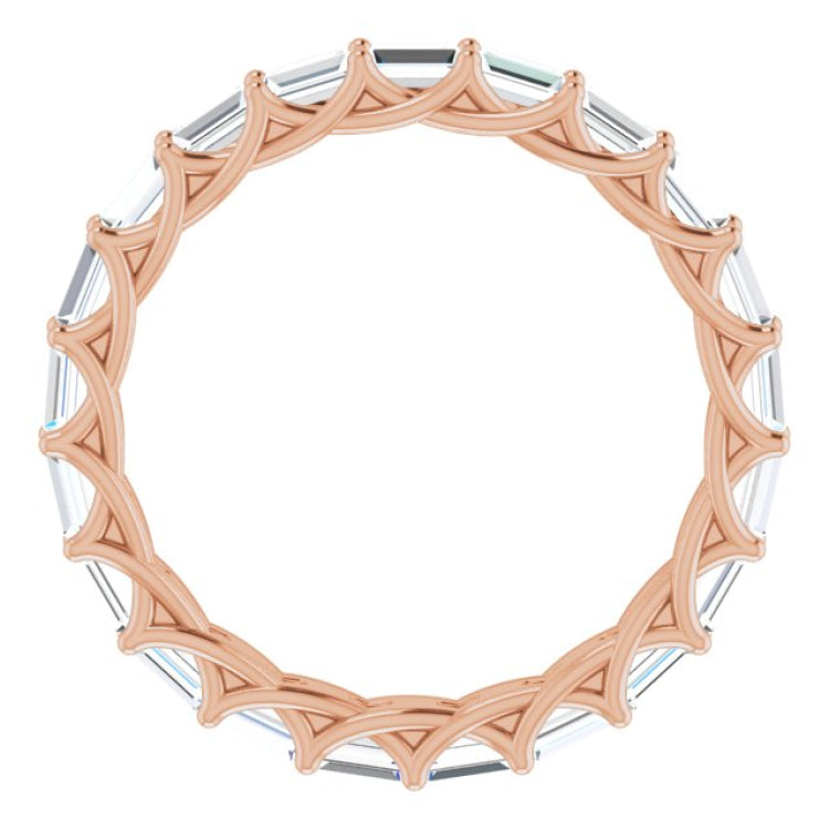 14K Rose 9/10 CTW Natural Diamond Eternity Band Size 7