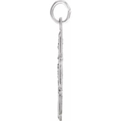 Sterling Silver 25x24 mm Four-Way Cross Medal