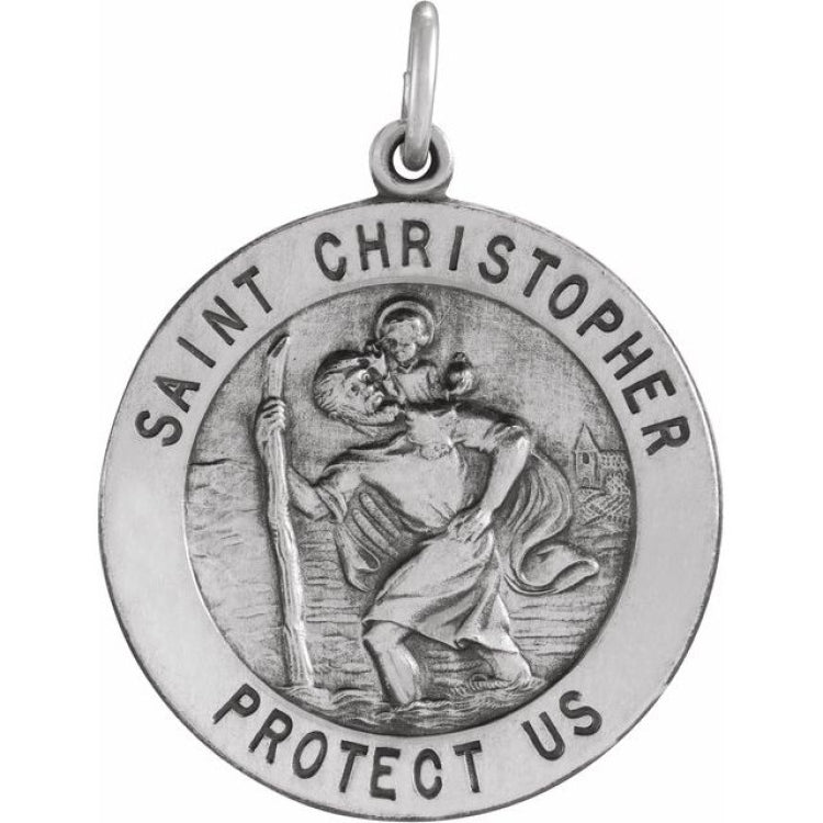 Sterling Silver 25 mm St. Christopher Medal