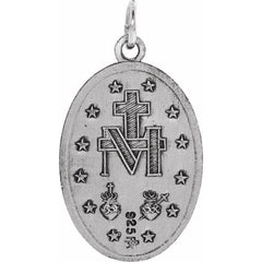 Sterling Silver 19x14 mm Oval Miraculous Medal