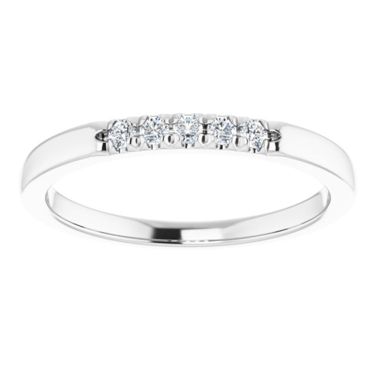 14K White 1/10 CTW Natural Diamond French-Set Anniversary Band