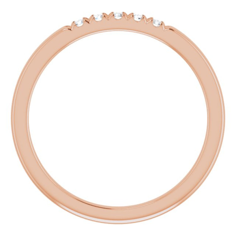14K Rose 1/10 CTW Natural Diamond French-Set Anniversary Band